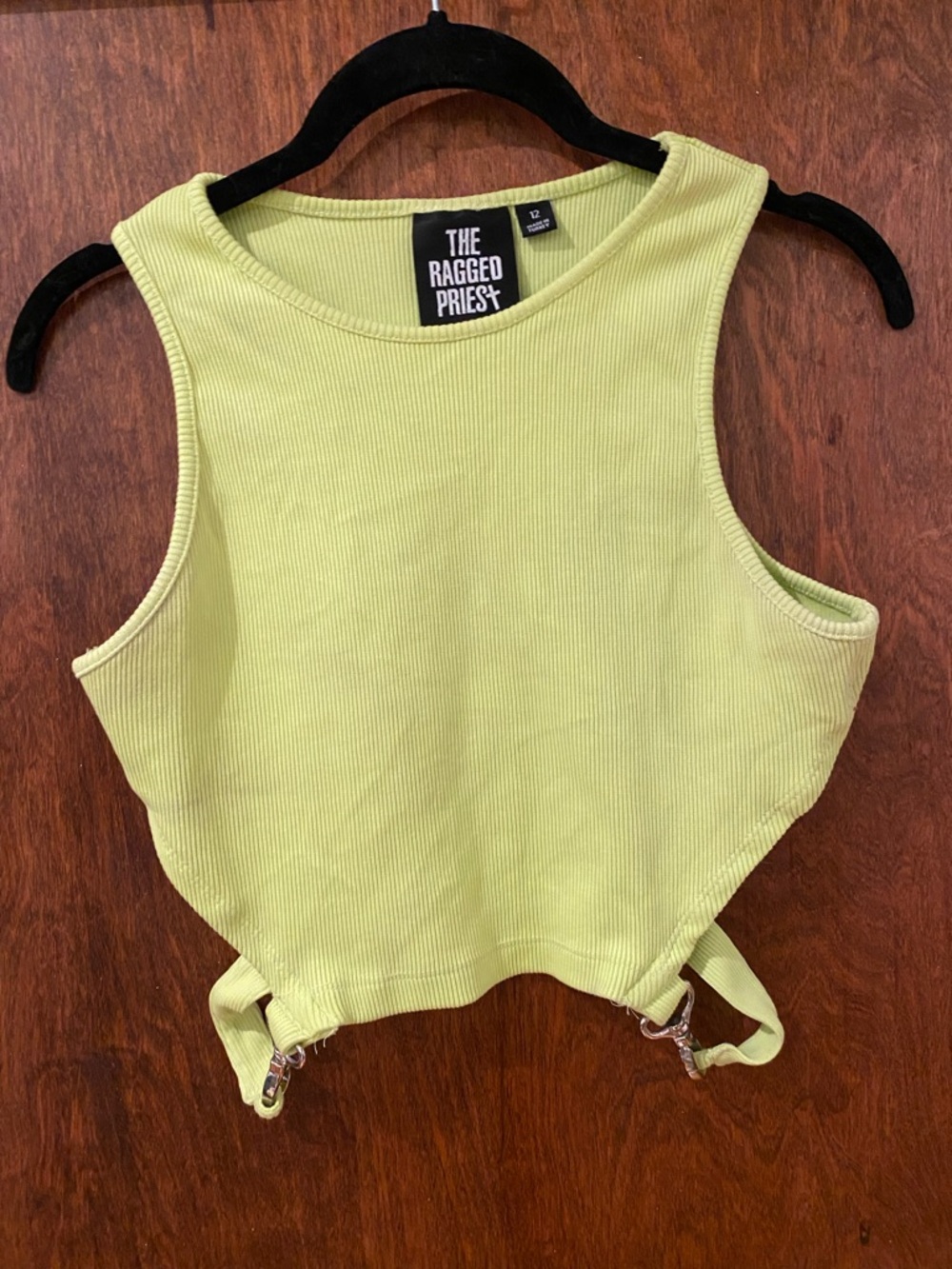 Ragged Priest Lime Green Ribbed Harness Crop